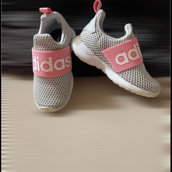 Adidas Girls Sneakers - Light Gray and Pink - Picture 2 of 10